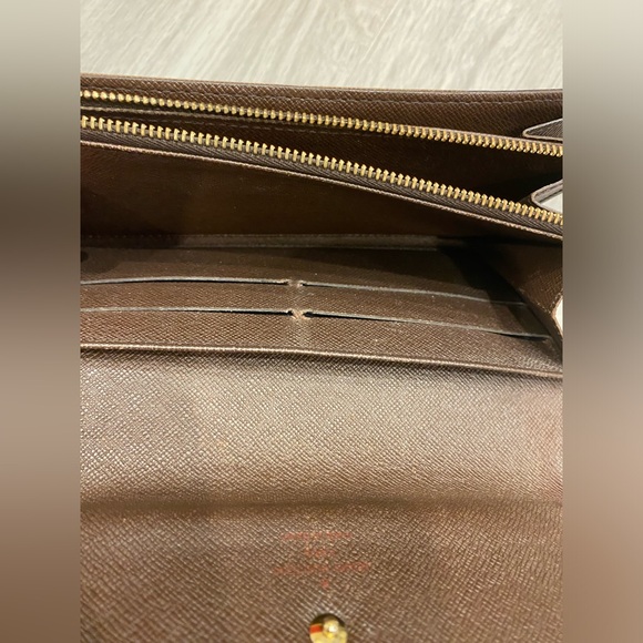 Louis Vuitton Long Wallet Portefeuille Sarah Damier Brown Authentic - Picture 6 of 12